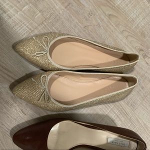 J. Crew Gold Glittered Flat Shoes — GEMMA